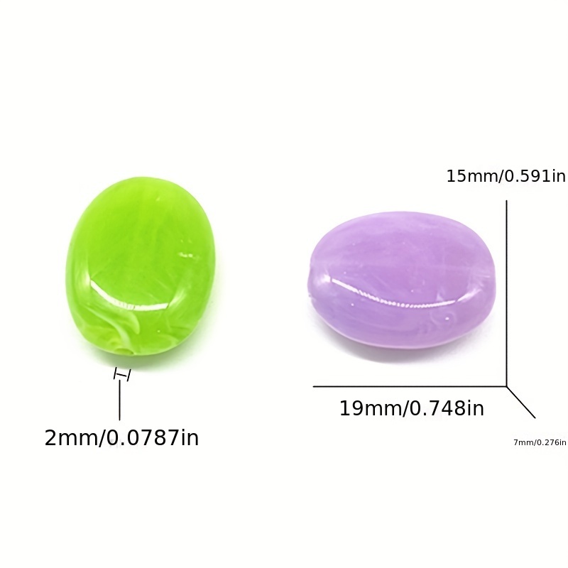 Colorful Oval Shape Striped Beads for DIY Jewelry Making